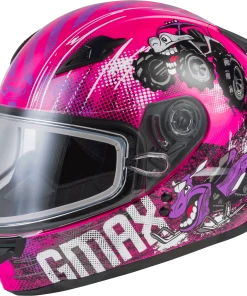 Riding Gear Gmax 72-6031 Youth GM-49Y 'Beasts' Snow Helmet Pink/Purple/Grey