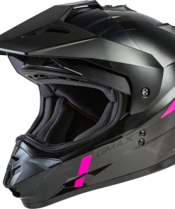 Gmax 72-7018 GM-11 Dual-Sport Scud Helmet Black/Pink/Grey