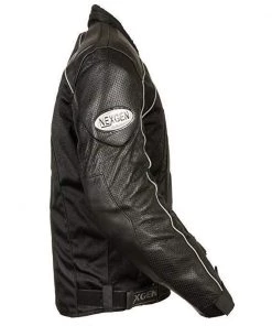 NexGen SH2153 Men's Black Armored Moto Textile And Leather Combo Jacket