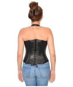 Milwaukee Leather MLL4582 Women's Black Lambskin Leather Zipper Front Halter Top With Buckled Straps