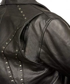 Milwaukee Leather ML1948 Women's Classic Riveted Black Leather Jacket