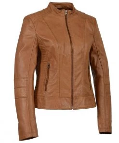 Leather Motorcycle Jackets Milwaukee Leather SFL2860 Saddle Women's Zip Front Stand Up Collar Leather Jacket
