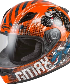 Gmax 72-4995 Youth GM-49Y'Beasts' Full-Face Helmet Orange/Blue/Grey