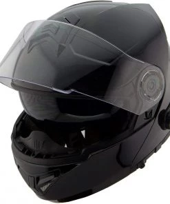 Hawk Helmets Riding Gear Hawk H7000 Glossy Black Modular Motorcycle Helmet With Blinc Bluetooth
