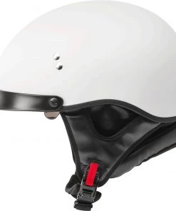 Gmax HH-65 Full Dressed Half Helmet Matte White Riding Gear