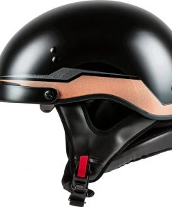 Gmax HH-65 Full Dressed Half Helmet Source Black And Cooper Riding Gear
