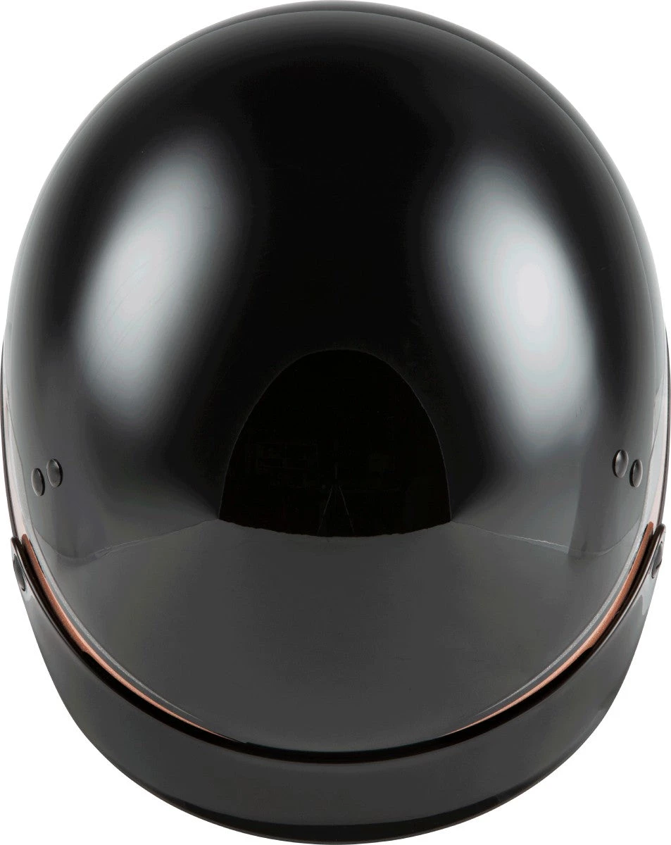 Gmax HH-65 Full Dressed Half Helmet Source Black And Cooper Riding Gear