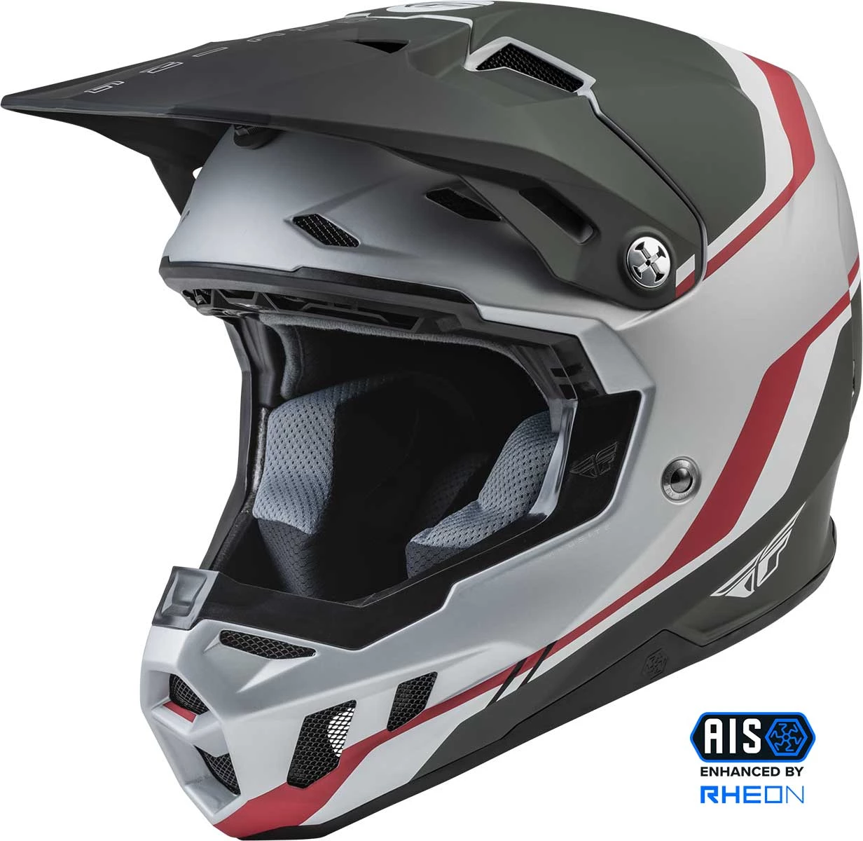 Riding Gear Fly Racing 73-4313 Formula Cc Driver Helmet Matte Silver/Red/White