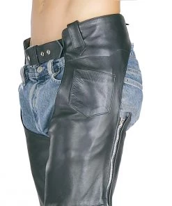 Motorcycle Pants & Chaps Xelement 7550'Classic' Black Unisex Leather Motorcycle Chaps
