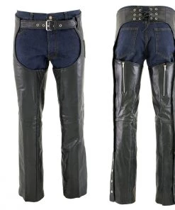Motorcycle Pants & Chaps Xelement 7554 Men's Black'Advanced Dual Comfort' Leather Chaps
