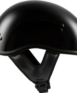 Riding Gear Highway 21.357 Solid Gloss Black Half Helmet