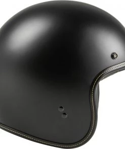 Riding Gear Highway 21 Matte Black .38 Retro Open Face 3/4 Helmet