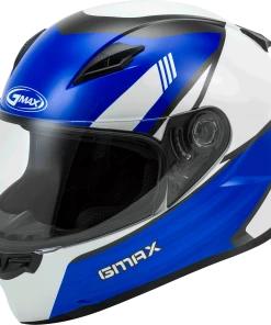 Riding Gear Gmax 72-5752 FF-49 Full-Face Deflect Helmet White/Bue