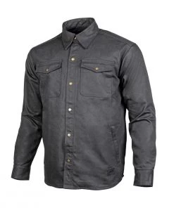 Motorcycle Protective Shirts Cortech ‘The Voodoo’ Mens Charcoal Wax Cotton Riding Shirt With Armor