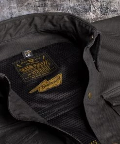 Motorcycle Protective Shirts Cortech ‘The Voodoo’ Mens Charcoal Wax Cotton Riding Shirt With Armor