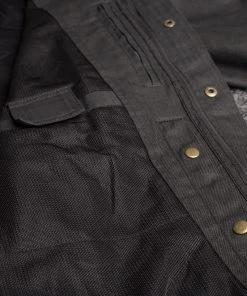 Motorcycle Protective Shirts Cortech ‘The Voodoo’ Mens Charcoal Wax Cotton Riding Shirt With Armor