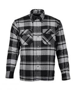 Armored Flannel Shirts Cortech ‘The Bender’ Mens Storm Grey Premium Motorcycle Riding Flannel Shirt With Armor