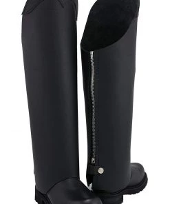 Motorcycle Pants & Chaps Milwaukee Leather MLM5556 Unisex Leather Black Tall Half Chaps With Back Zipper