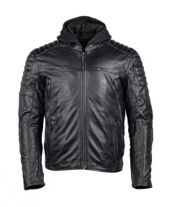 Cortech 'The Marquee' Mens Black Premium Leather Jacket With Removable Hoodie And SAS-TEC Armor Motorcycle Jackets