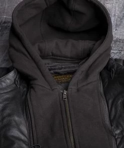 Cortech'The Marquee' Mens Black Premium Leather Jacket With Removable Hoodie And SAS-TEC Armor Motorcycle Jackets