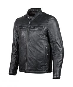 Motorcycle Jackets Cortech ‘The Idol' Mens Black Traditional Premium Leather Motorcycle Jacket With SAS-TEC Armor