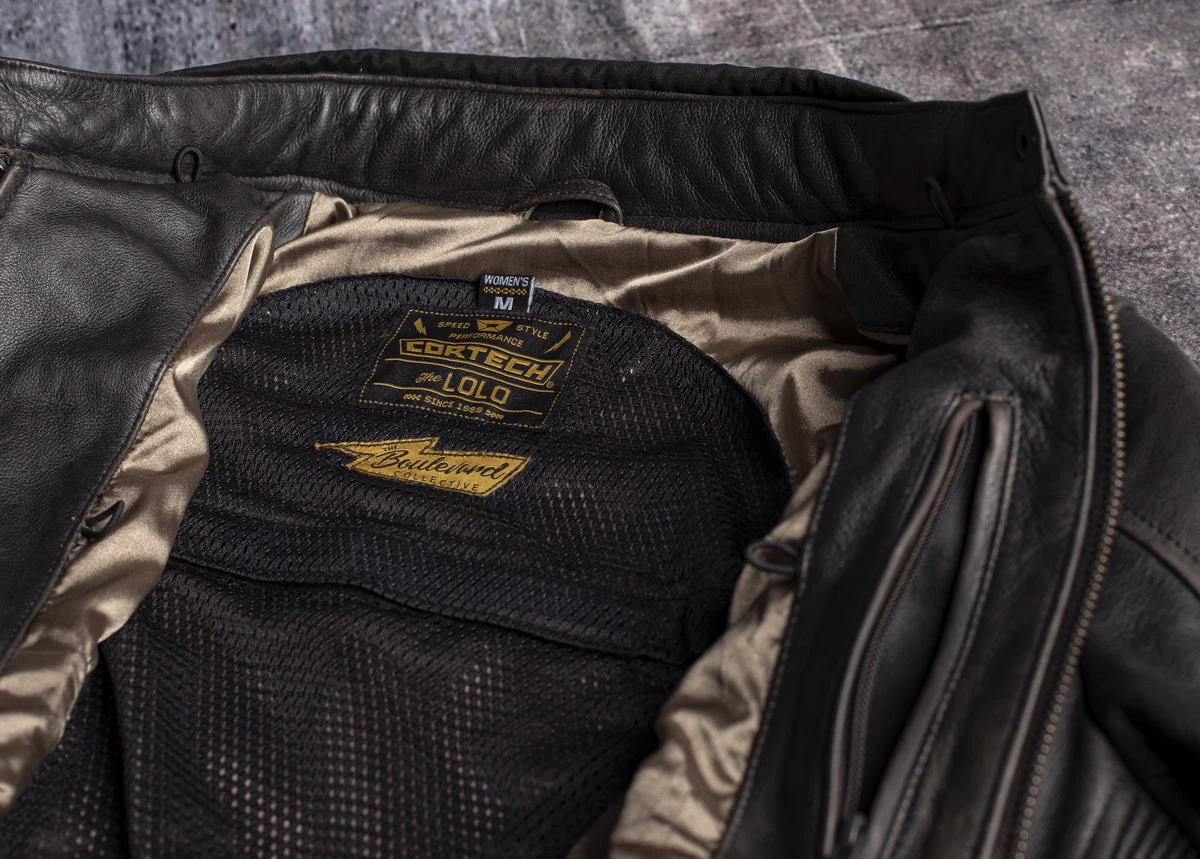 Cortech ‘The Lolo’ Women’s Brown Traditional Premium Leather Jacket With SAS-TEC Armor