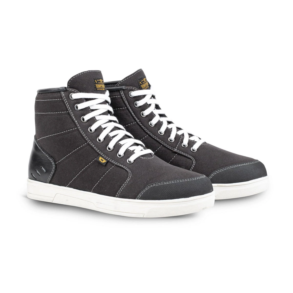 Cortech ‘The Freshman’ Black And White Casual Street Canvas High-top Riding Shoes Riding Gear