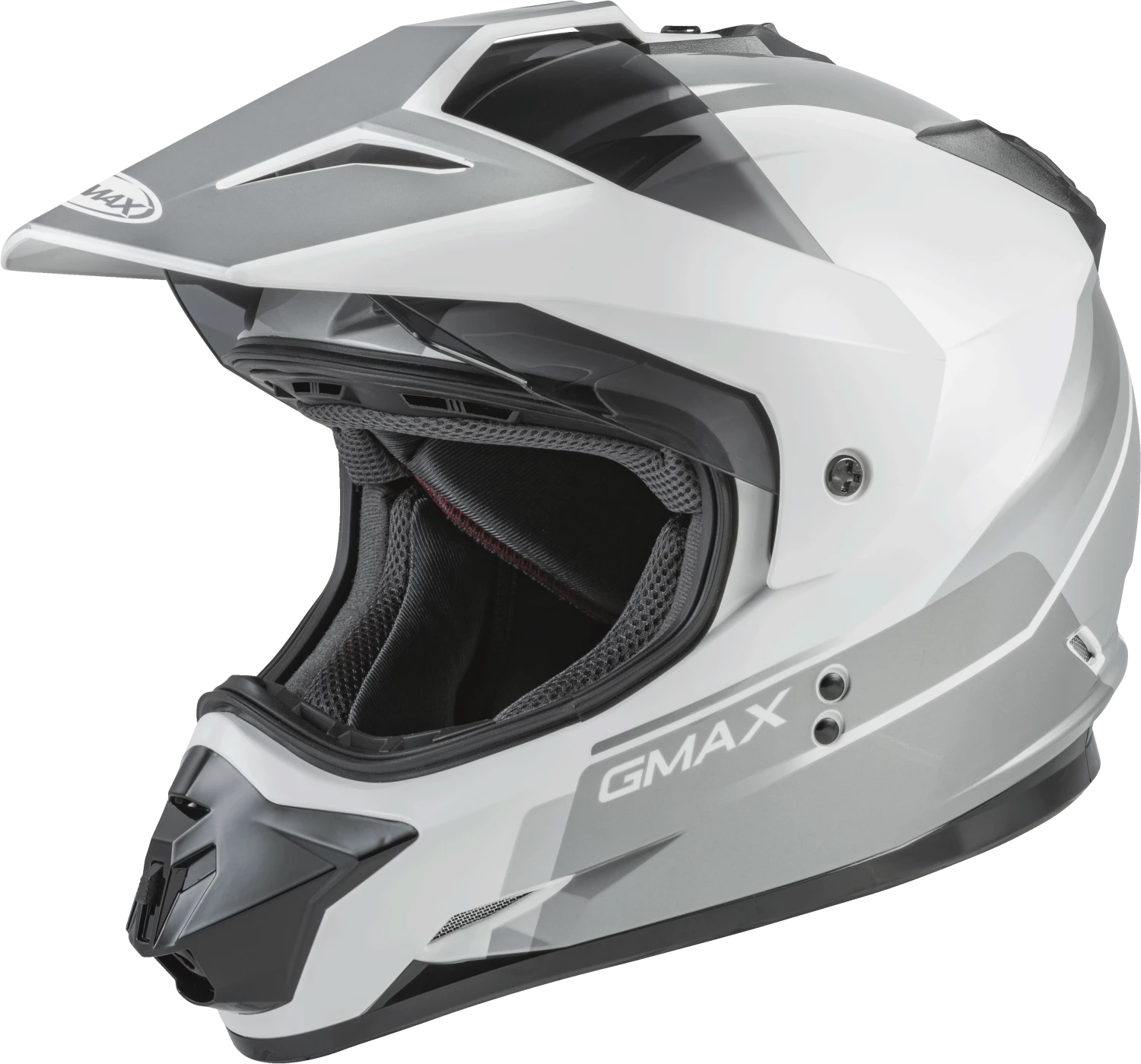 Gmax 72-7012 GM-11 Dual-Sport Scud Helmet White/Grey Riding Gear