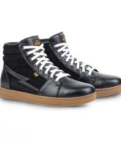 Cortech ‘The Slayer’ Mens Black And Gum Casual Street Style Suede With Leather High-Top Riding Shoe