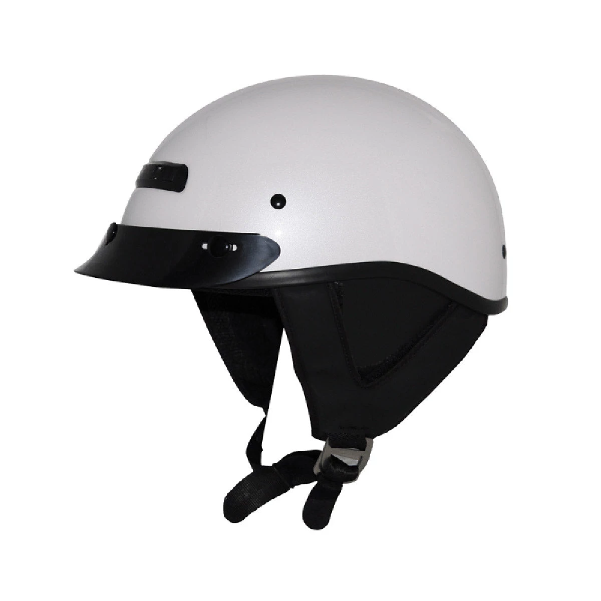 Zox ST-225B 'Alto Custom' Pearl White Motorcycle Half Helmet Riding Gear