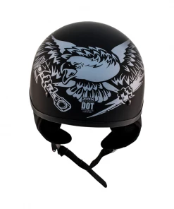 ZOX ST-225B ‘Alto Custom' Eagle Silver Motorcycle Half Helmet