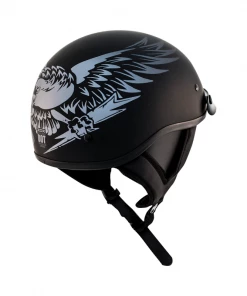 ZOX ST-225B ‘Alto Custom' Eagle Silver Motorcycle Half Helmet