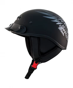 ZOX ST-225B ‘Alto Custom' Eagle Silver Motorcycle Half Helmet