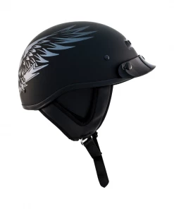 ZOX ST-225B ‘Alto Custom' Eagle Silver Motorcycle Half Helmet