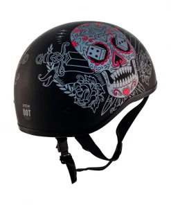 ZOX ST-225A ‘Retro Old School' Muerte Matte Grey Motorcycle Half Helmet