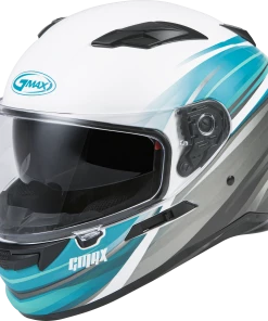 Gmax 72-5131 FF-98 'Oosis' Full-Face Helmet Matte Wht/Teal/Grey