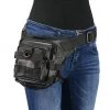 Milwaukee Leather MP8840 Black Leather Conceal And Carry Tactical Thigh Bag With Waist Belt