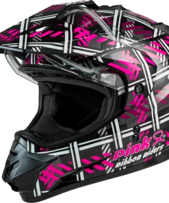 Gmax 72-7149 GM-11S Dual-Sport Pink Ribbon Riders Snow Helmet Blk/Pink Riding Gear