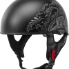 Gmax 72-5447 HH-65 'Rose' Half Helmet Naked Matte Black/Silver