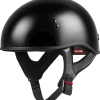Gmax 72-6430L HH-45 Naked Half Helmet Black Riding Gear