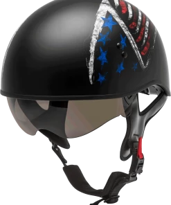 Gmax 72-5648 HH-65 'Bravery' Half HelmetMatte Black/Red/White/Blue Riding Gear