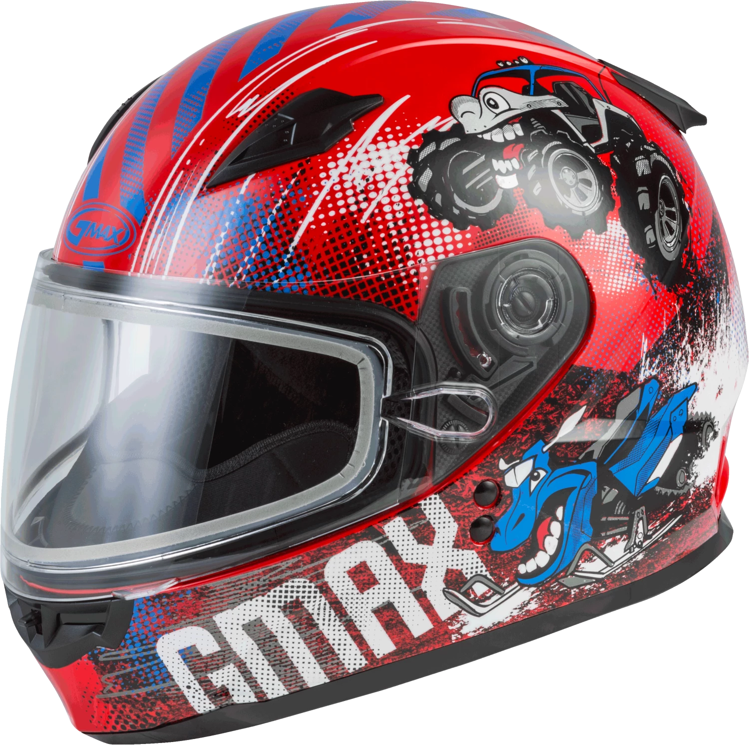 Riding Gear Gmax 72-6032 Youth GM-49Y 'Beasts' Snow Helmet Red/Blue/Grey