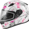 Riding Gear Gmax 72-6340 FF-49S 'Blossom' Full-Face Snow Helmet White/Pink/Grey
