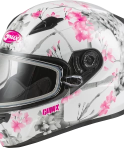 Riding Gear Gmax 72-6340 FF-49S 'Blossom' Full-Face Snow Helmet White/Pink/Grey