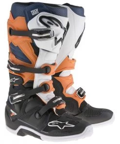 Alpinestars Tech 7 Men's Black/White/Orange Motocross Boots Riding Gear