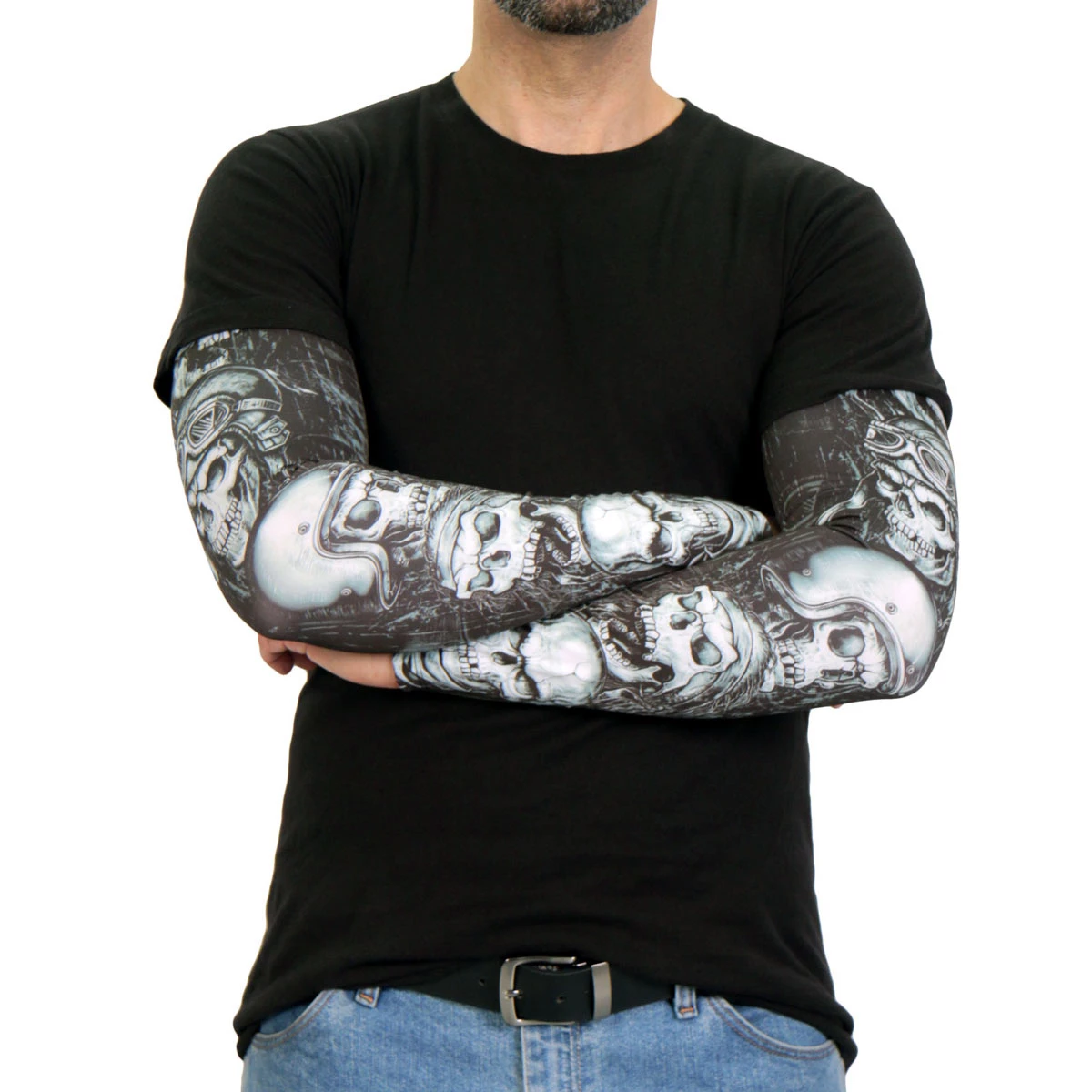 Riding Gear Hot Leathers ARM1004 Five Skulls Arm Sleeve