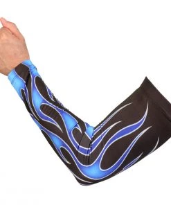 Hot Leathers ARM1005 Flames Blue Arm Sleeve