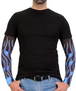 Hot Leathers ARM1005 Flames Blue Arm Sleeve