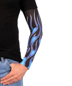 Hot Leathers ARM1005 Flames Blue Arm Sleeve