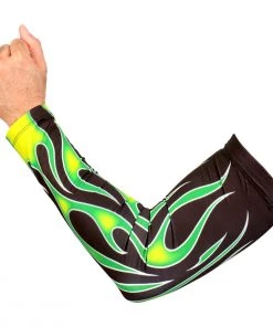 Hot Leathers ARM1006 Flames Green Arm Sleeve
